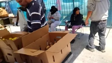 Boxes of groceries ready for families