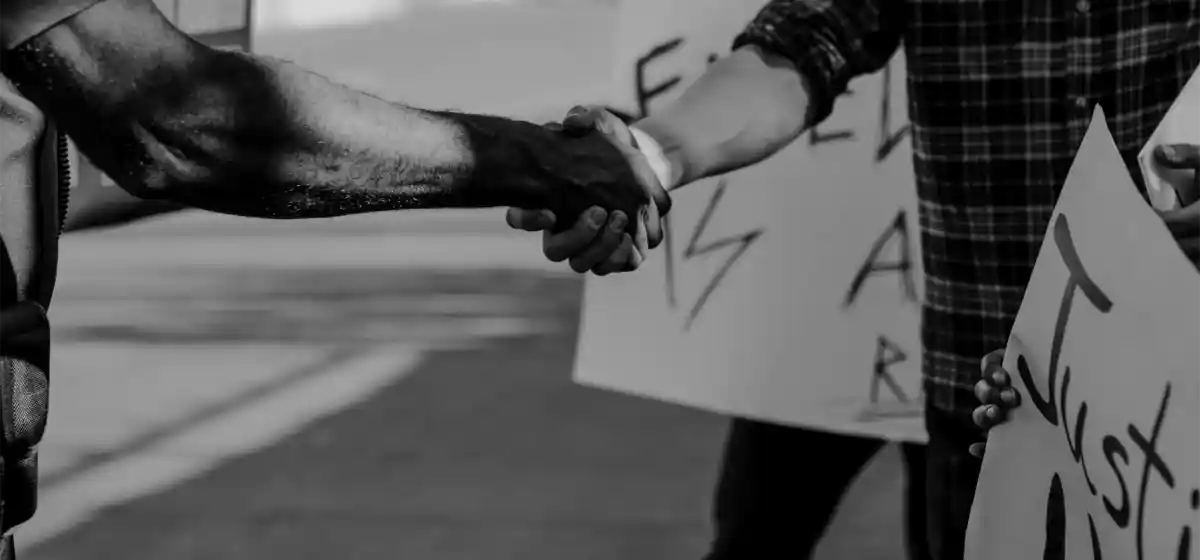 Two people shaking hands